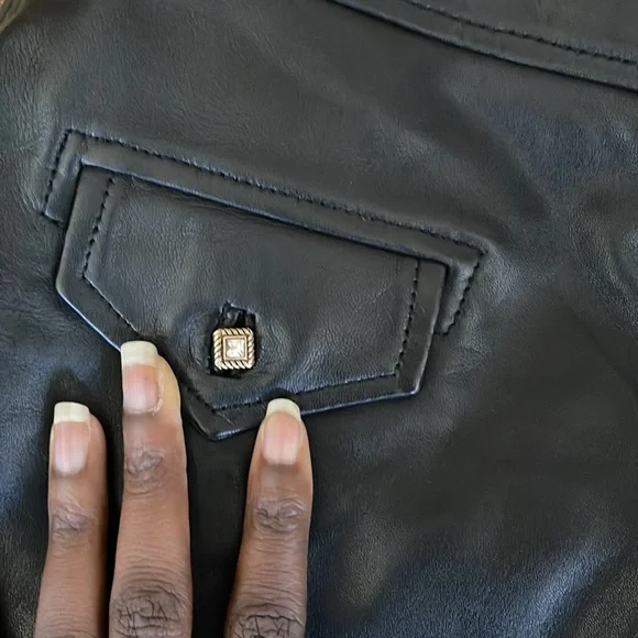 💓SOLD💓~~~SANDRO LAMBSKIN LEATHER SKIRT - Picture 4 of 8